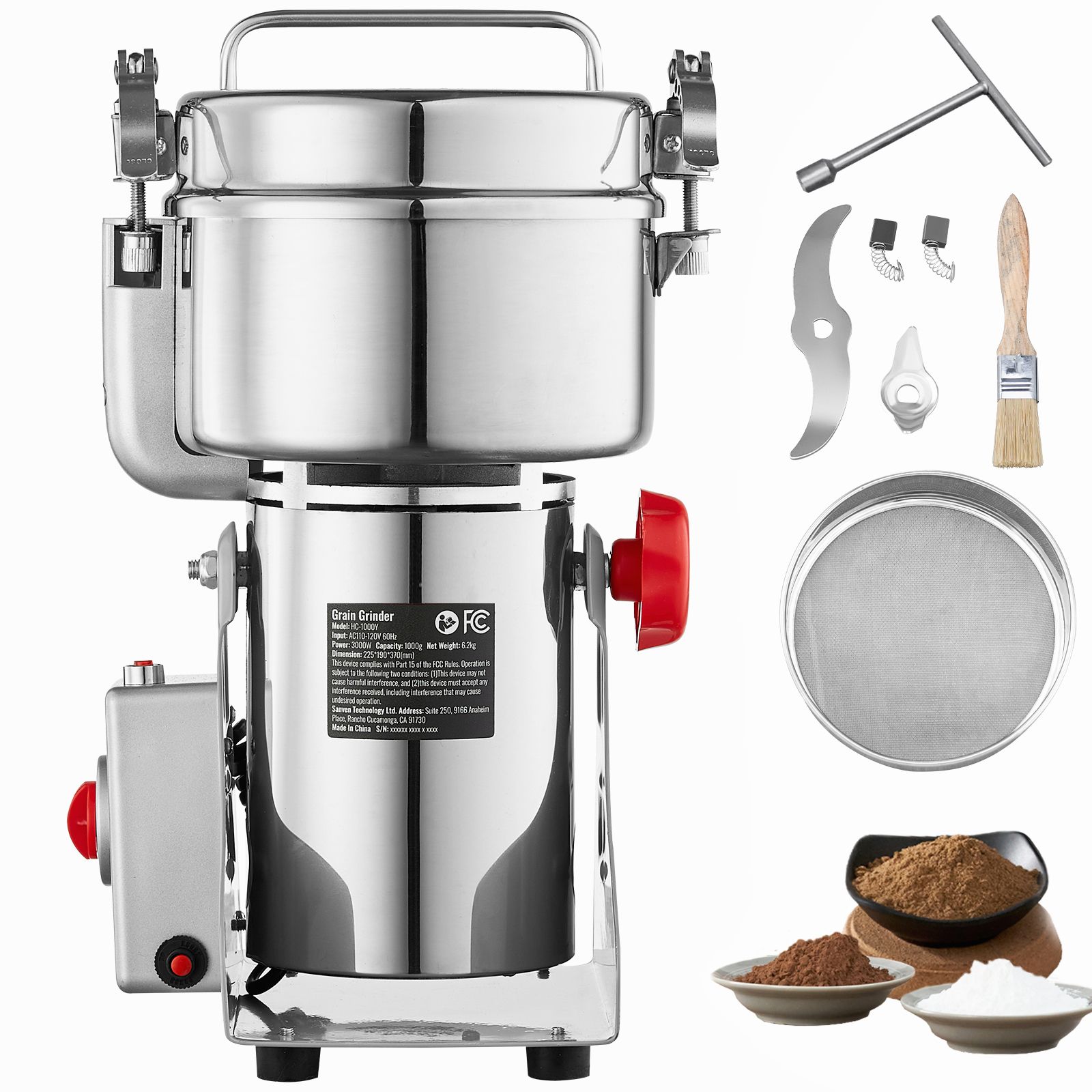 Spice Grinder Machine Commercial 1000G - مطحنة حبوب كهربائية 1000 جرام، مطحنة