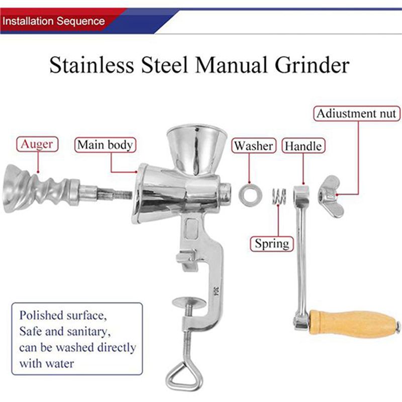 مطحنة حبوب يدوية من ABJI، مطحن - مراجعة Grain Mill Grinder Hand Crank وسعره