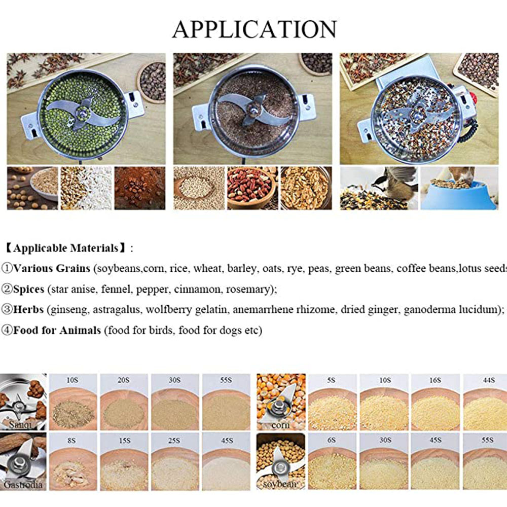 800 جرام/1000 جرام الحبوب التو - مراجعة Dry Grain Grinder Stainless Steel وسعره