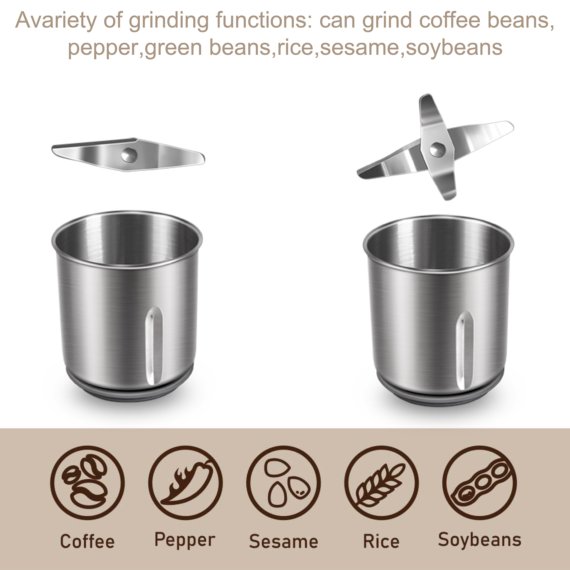 مطحنة القهوة الكهربائية القابل - مراجعة Dry Grain Grinder Stainless Steel وسعره