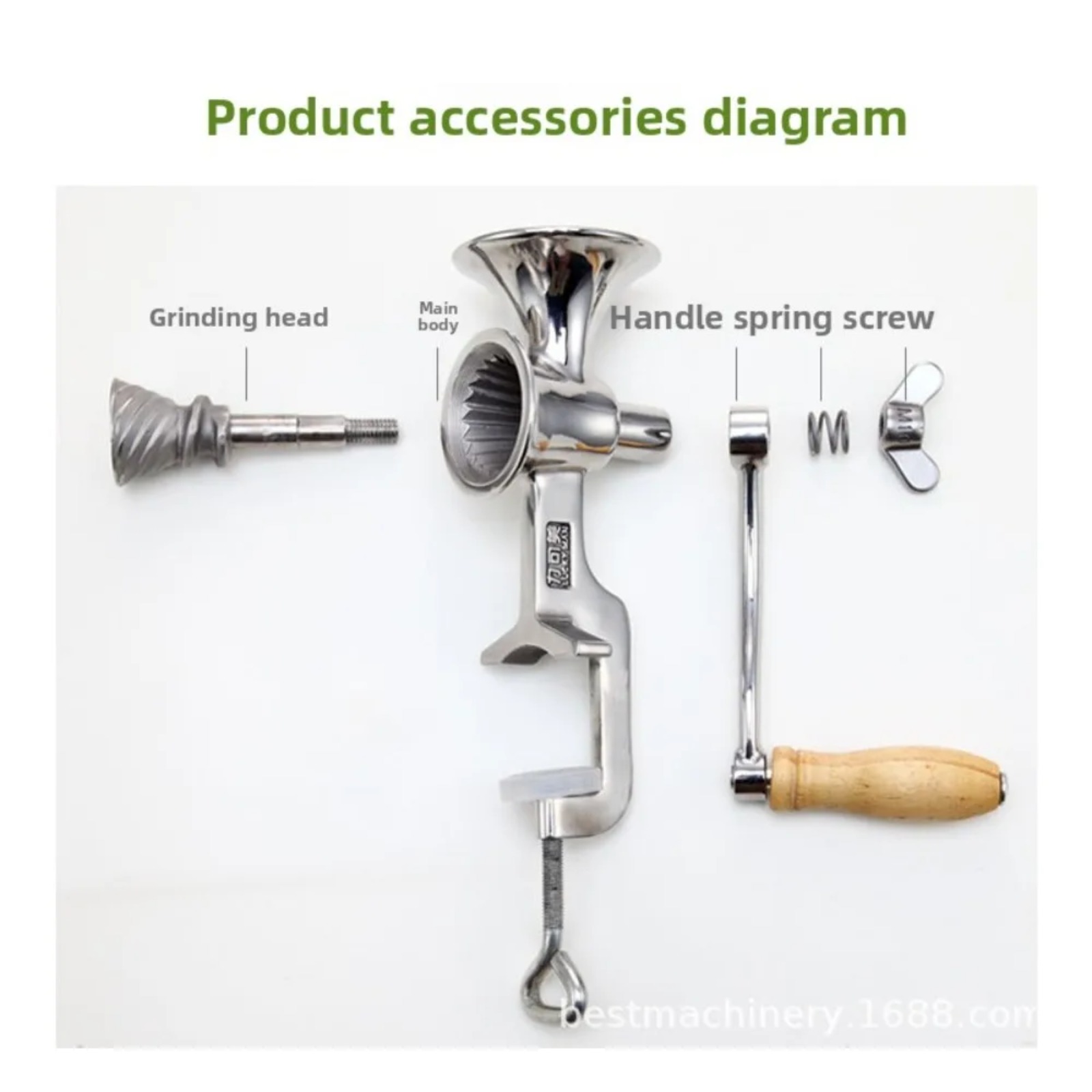 مطحنة قهوة يدوية من الفولاذ ال - مراجعة Grain Mill Grinder Hand Crank وسعره