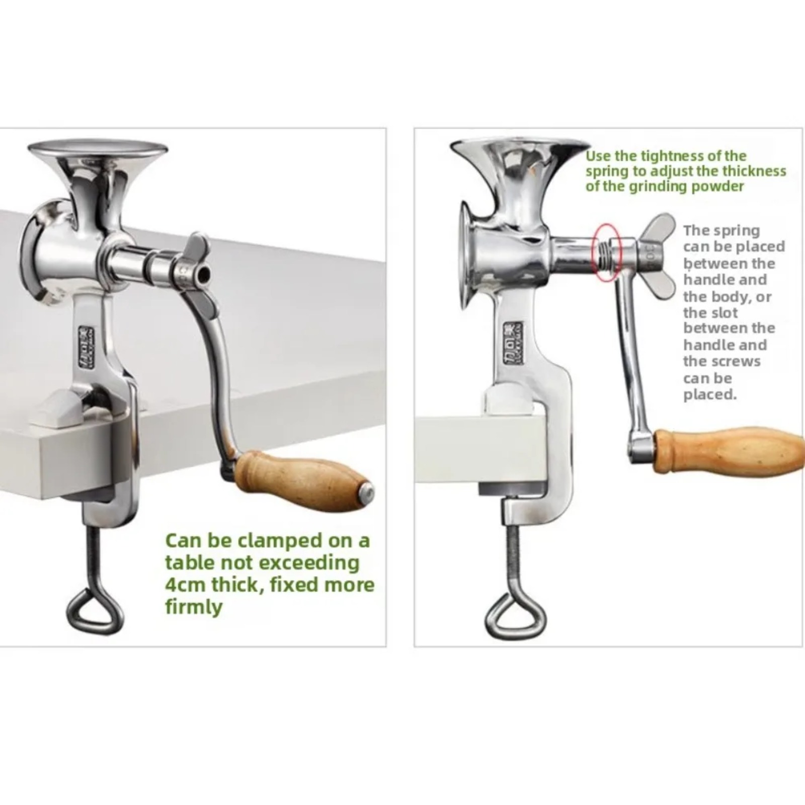 مطحنة قهوة يدوية من الفولاذ ال - مراجعة Grain Mill Grinder Hand Crank وسعره