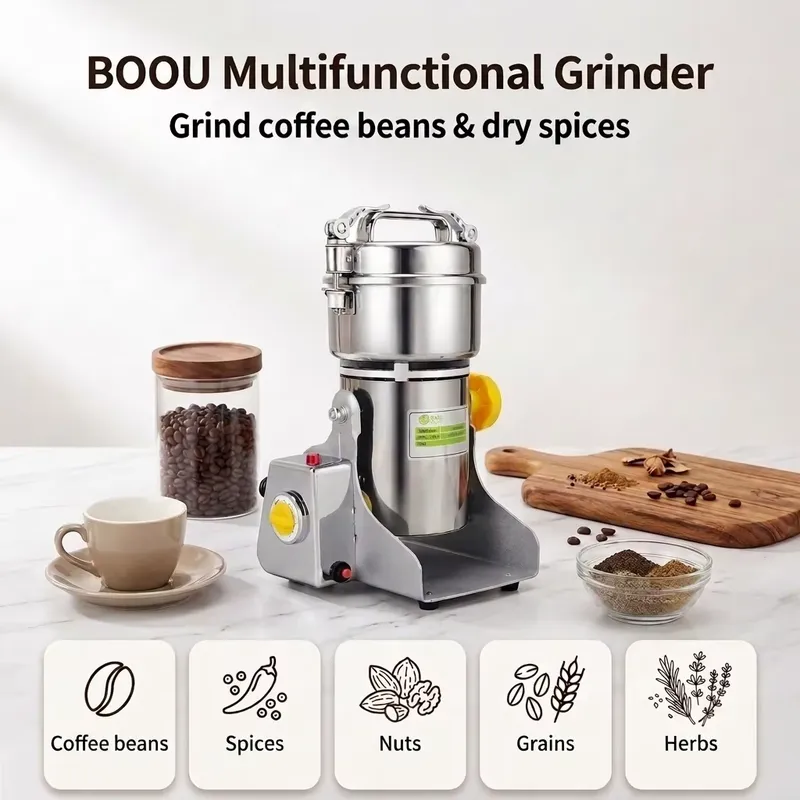 مطحنة قهوة وفلفل وتوابل كهربائ - مراجعة Dry Grain Grinder Stainless Steel وسعره