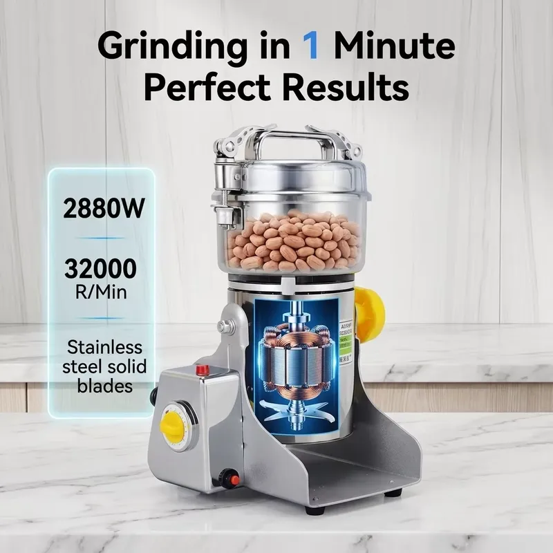 مطحنة قهوة وفلفل وتوابل كهربائ - مراجعة Dry Grain Grinder Stainless Steel وسعره
