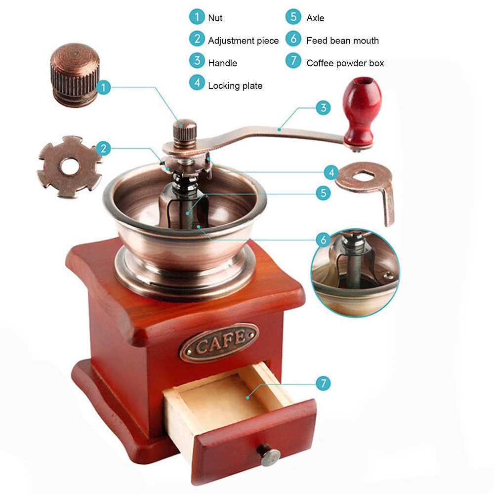 مطحنة قهوة يدوية بتصميم عتيق،  - مراجعة Grain Mill Grinder Hand Crank وسعره